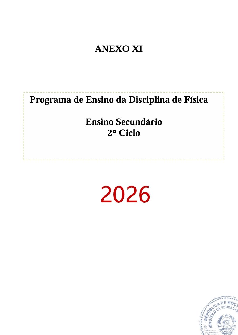 Programa de Ensino de Física do 2º Ciclo do Ensino Secundário (Novo 2026)