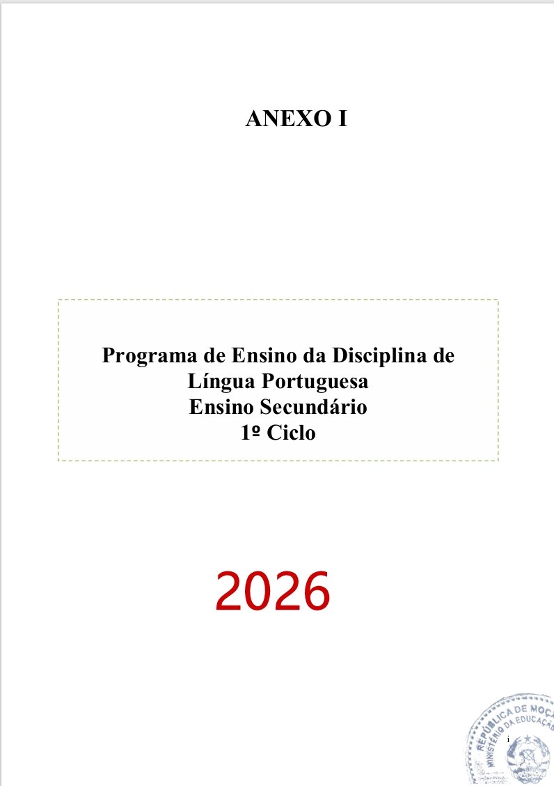 Programa de Ensino de Língua Portuguesa do 1º Ciclo do Ensino Secundário (Novo 2026)