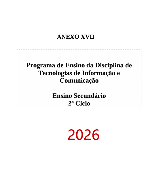 Programa de Ensino de TICs do 2º Ciclo do Ensino Secundário (Novo 2026)