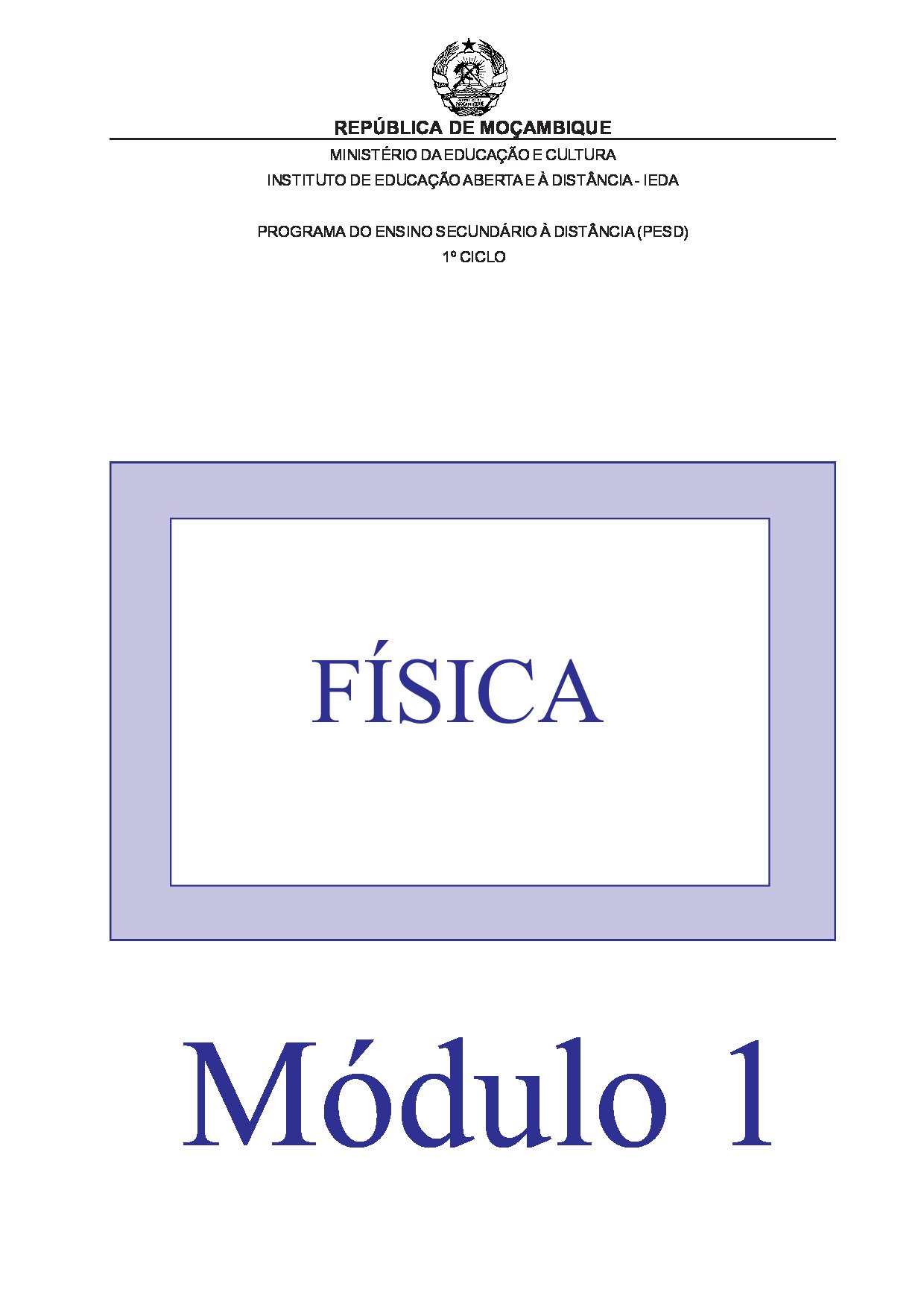 Física da 9ª Classe (Material de estudo do PESD Antigo – Moçambique) Modulo em PDF
