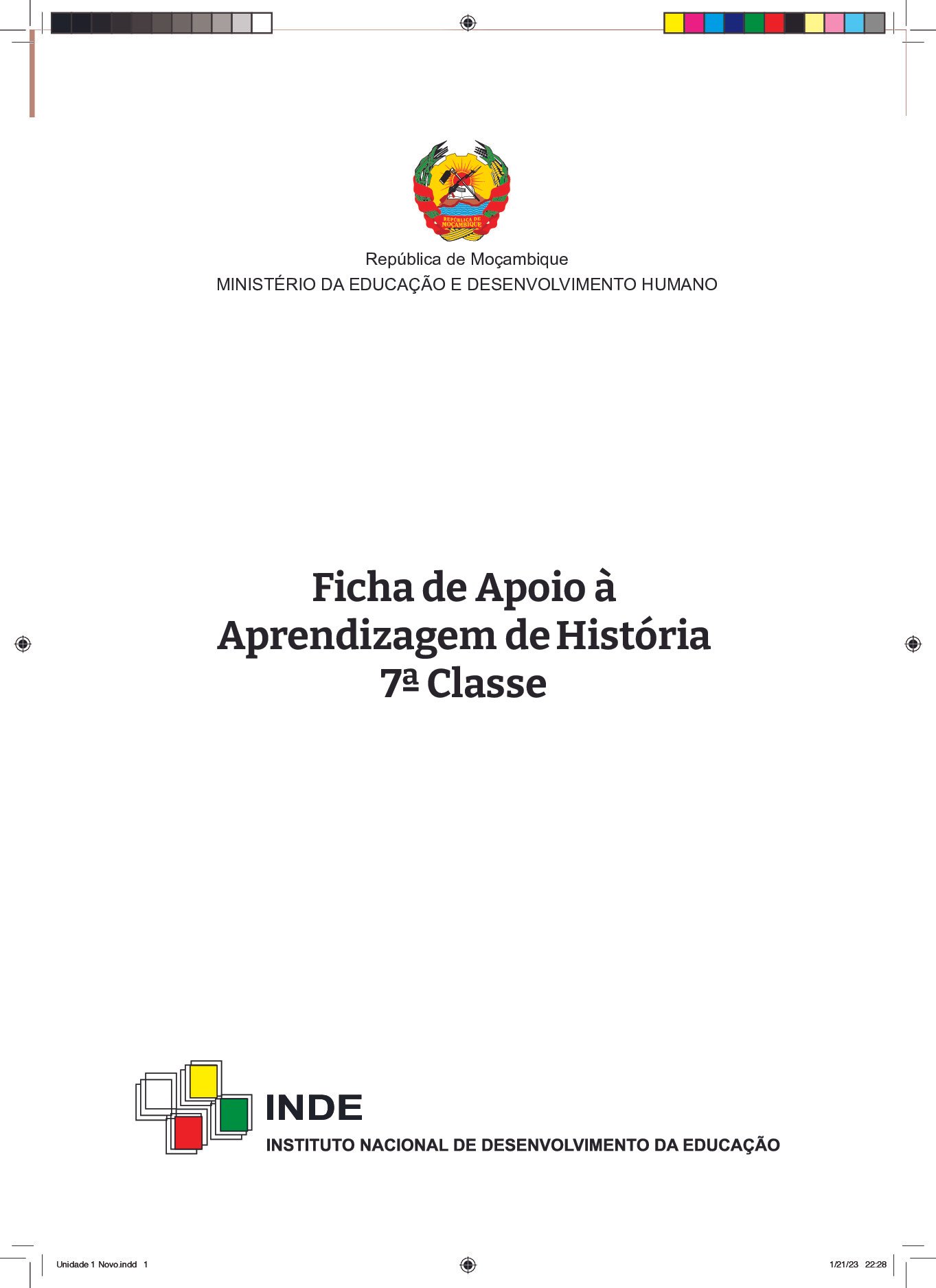 História da 7ª Classe (INDE/ MEC Moçambique 2022) Baixar Livro em PDF