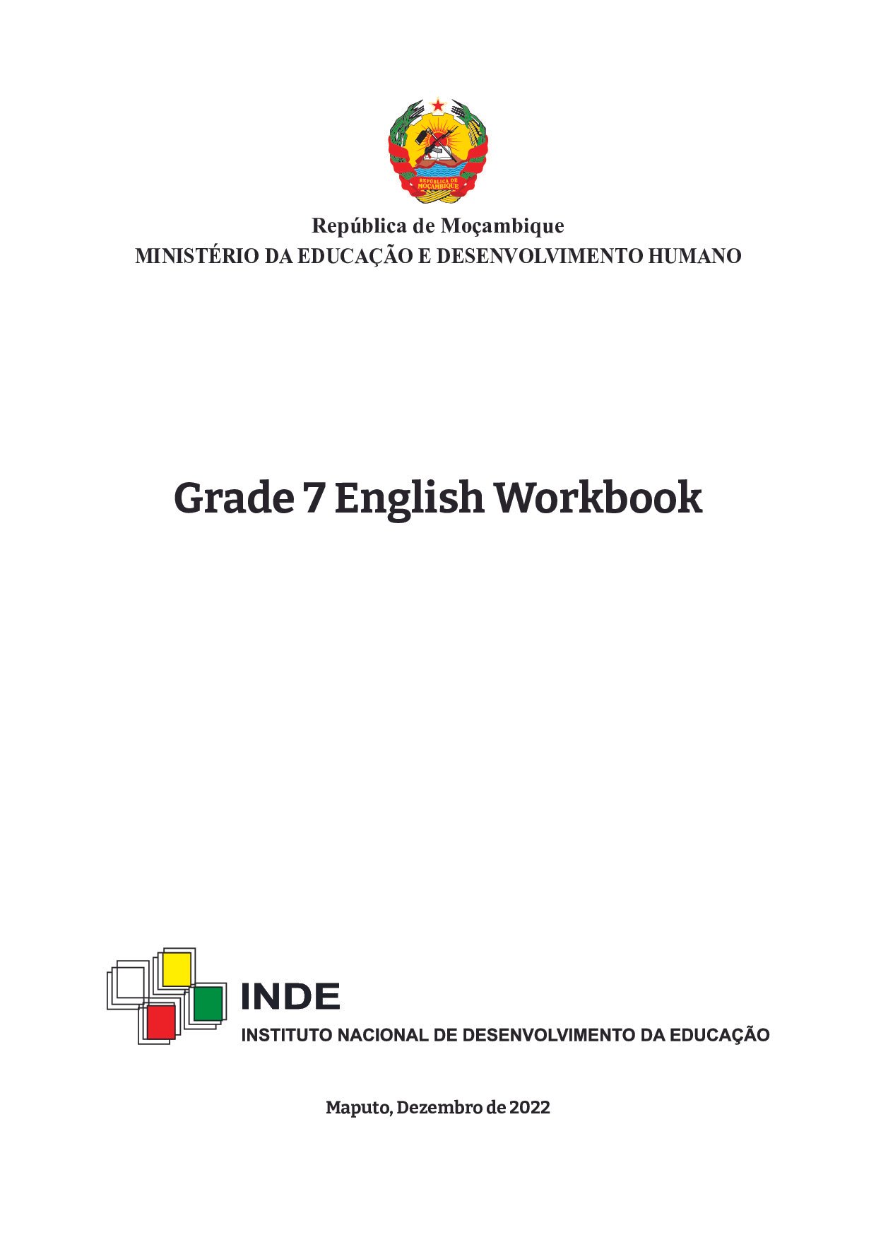 Inglês da 7ª Classe (INDE/ MEC Moçambique 2022) Baixar Livro em PDF