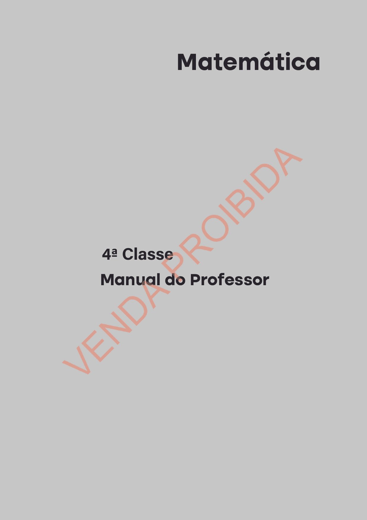 Matemática da 4ª Classe (Manual do Professor - Moçambique) Baixar em PDF