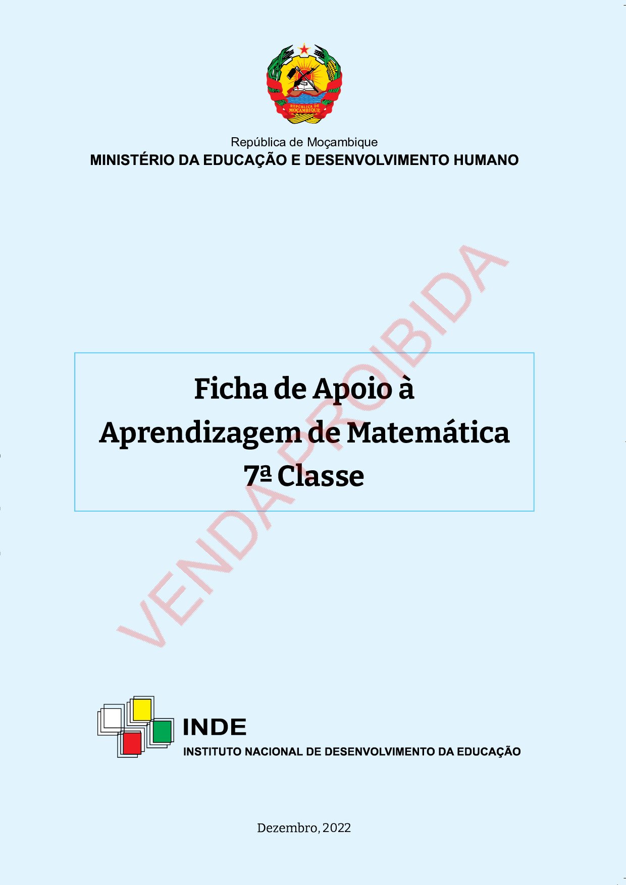 Matemática da 7ª Classe (Ficha de Aprendizagem -Moçambique) Baixar Livro em PDF