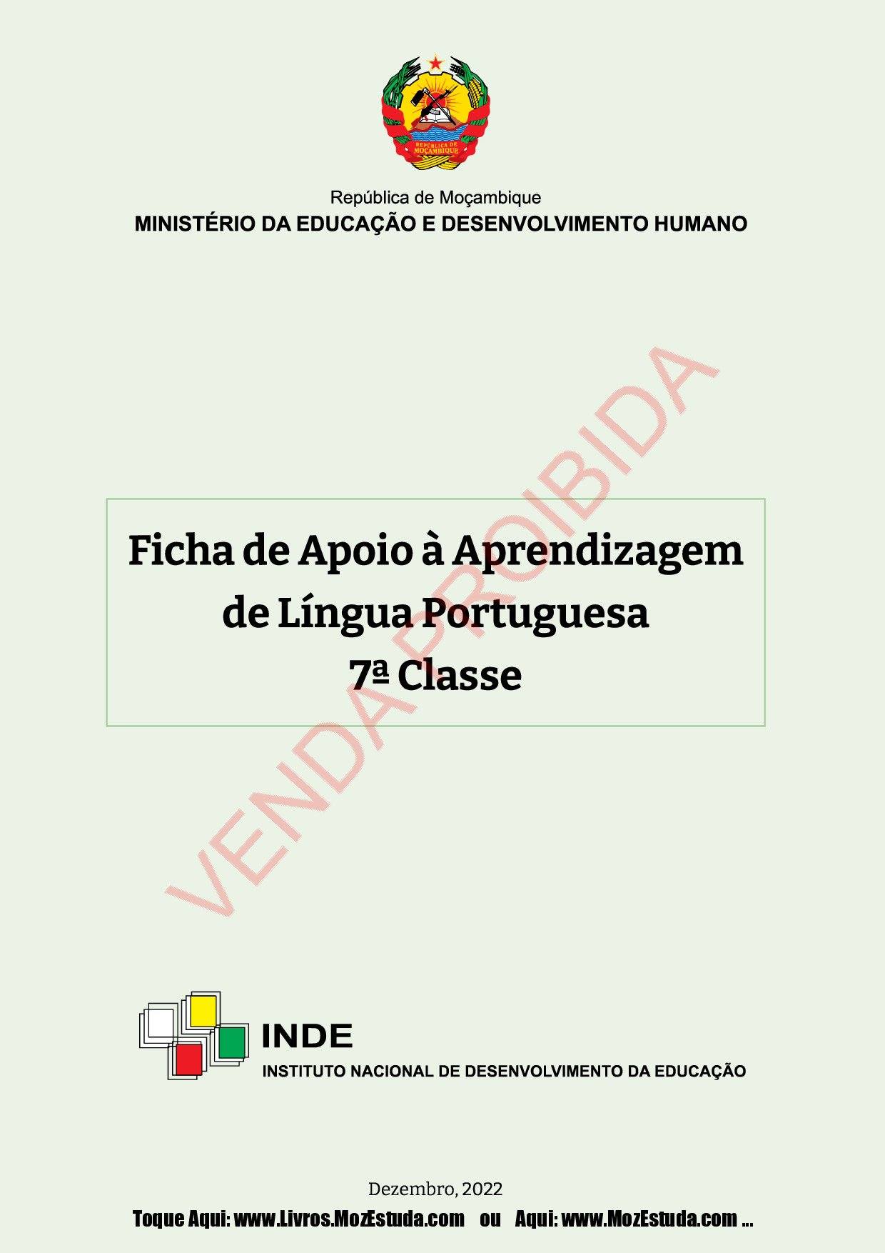 Português da 7ª Classe (Ficha de Aprendizagem -Moçambique) Baixar Livro em PDF