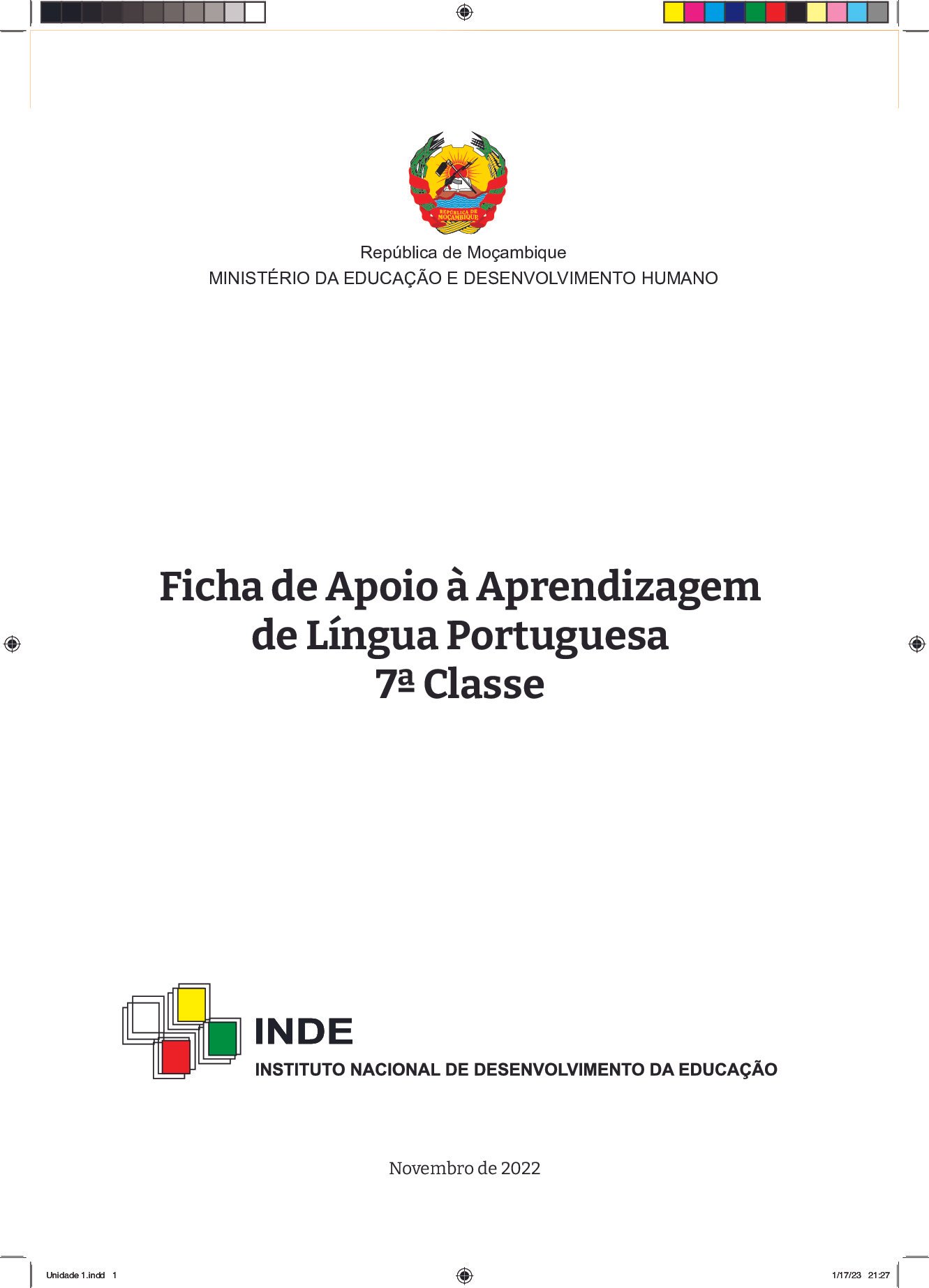 Português da 7ª Classe (INDE/ MEC Moçambique 2022) Baixar Livro em PDF